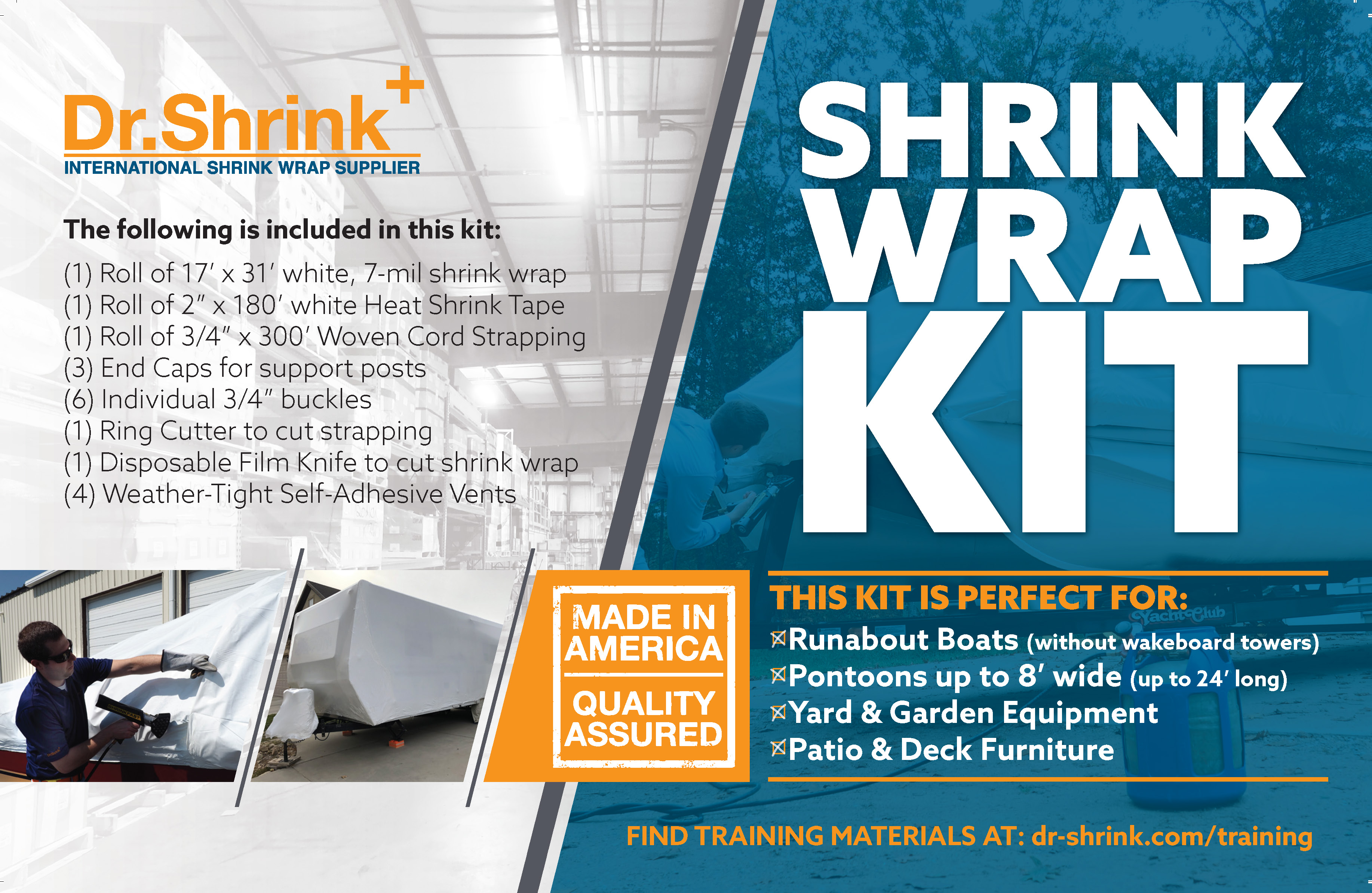 Shrink Wrap Kit for Runabouts and Pontoon Boats up to 24' (DS-SWK)